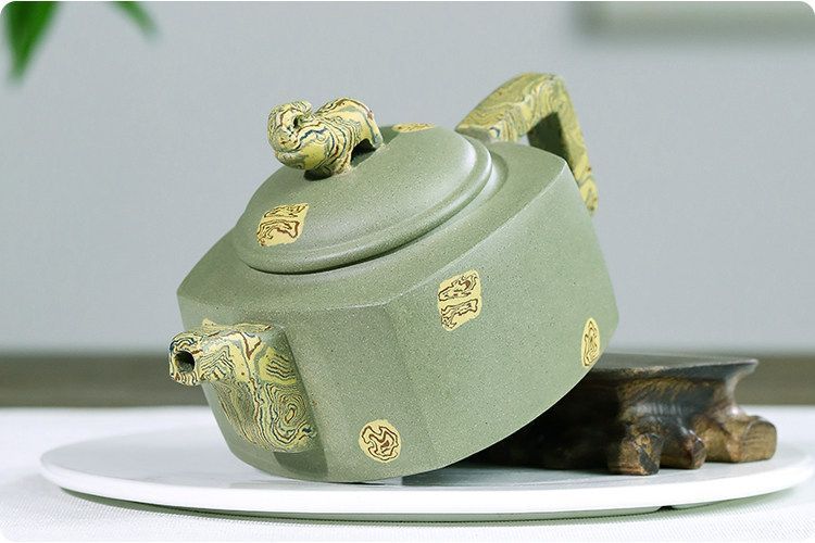Заварник Square Auspicious из исинской глины, чайник ручной работы 300 мл 0957 фото