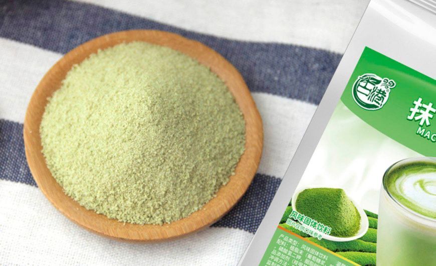 Чай Матча латте 1 кг, зеленый растворимый чай Матча 3 в 1 Guhang Matcha 0921 фото